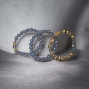 Set 3 armbanden lavasteen